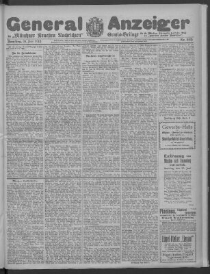 Münchner neueste Nachrichten Samstag 28. Juni 1913