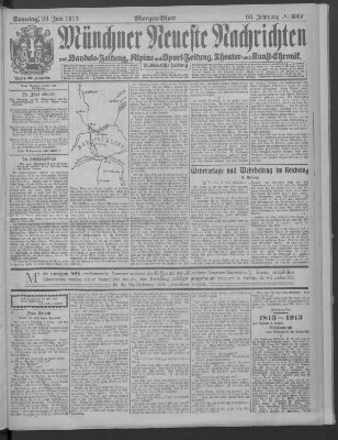 Münchner neueste Nachrichten Sonntag 29. Juni 1913