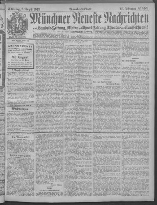 Münchner neueste Nachrichten Sonntag 3. August 1913