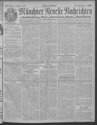 Münchner neueste Nachrichten Dienstag 5. August 1913