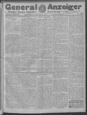 Münchner neueste Nachrichten Freitag 8. August 1913