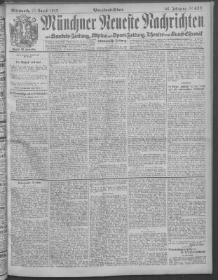 Münchner neueste Nachrichten Mittwoch 13. August 1913