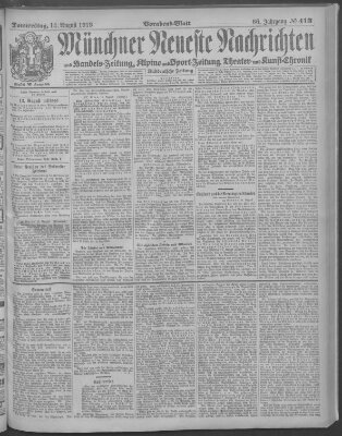 Münchner neueste Nachrichten Donnerstag 14. August 1913