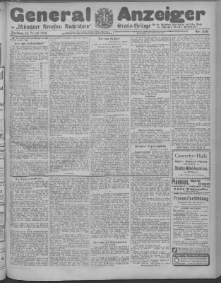 Münchner neueste Nachrichten Freitag 15. August 1913