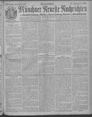 Münchner neueste Nachrichten Mittwoch 20. August 1913