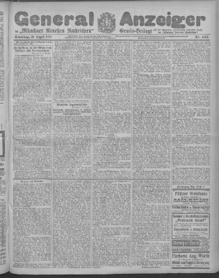 Münchner neueste Nachrichten Dienstag 26. August 1913