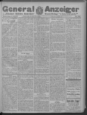 Münchner neueste Nachrichten Donnerstag 3. Juli 1913