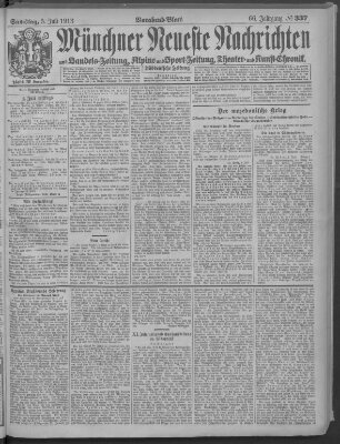 Münchner neueste Nachrichten Samstag 5. Juli 1913