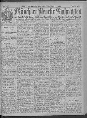 Münchner neueste Nachrichten Samstag 19. Juli 1913