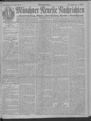 Münchner neueste Nachrichten Sonntag 27. Juli 1913