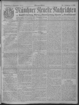 Münchner neueste Nachrichten Samstag 6. September 1913