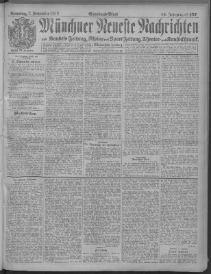 Münchner neueste Nachrichten Sonntag 7. September 1913