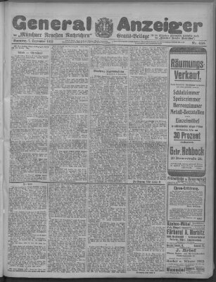 Münchner neueste Nachrichten Sonntag 7. September 1913