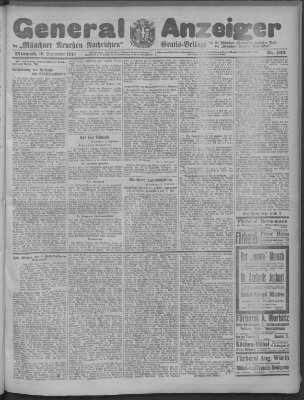 Münchner neueste Nachrichten Mittwoch 10. September 1913