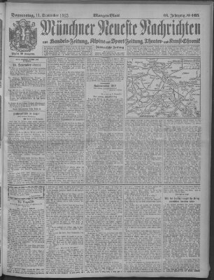 Münchner neueste Nachrichten Donnerstag 11. September 1913