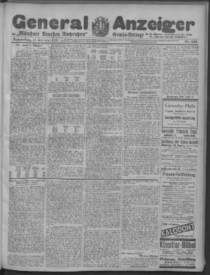 Münchner neueste Nachrichten Donnerstag 11. September 1913