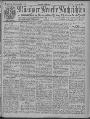 Münchner neueste Nachrichten Samstag 27. September 1913