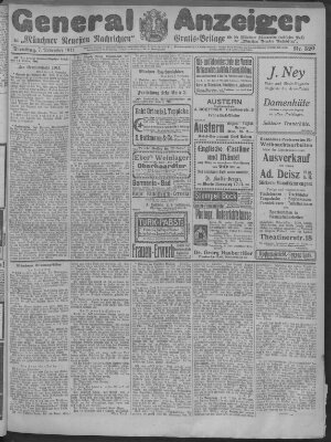 Münchner neueste Nachrichten Dienstag 7. November 1911