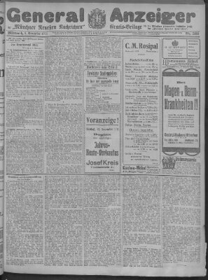 Münchner neueste Nachrichten Mittwoch 8. November 1911