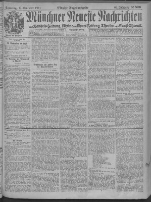 Münchner neueste Nachrichten Sonntag 12. November 1911