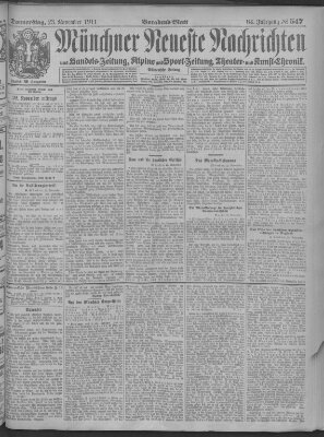 Münchner neueste Nachrichten Donnerstag 23. November 1911