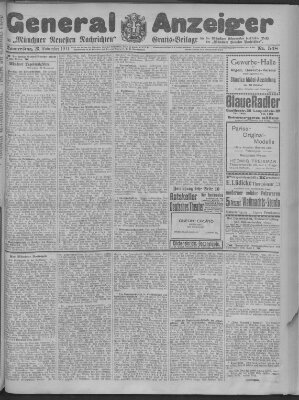 Münchner neueste Nachrichten Donnerstag 23. November 1911