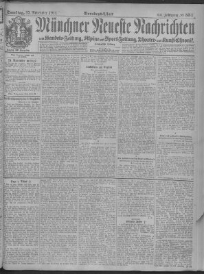 Münchner neueste Nachrichten Samstag 25. November 1911