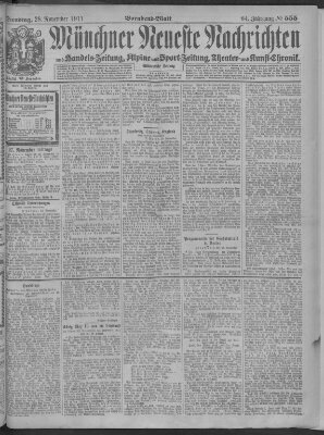 Münchner neueste Nachrichten Dienstag 28. November 1911