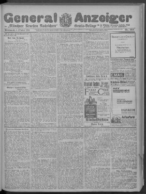 Münchner neueste Nachrichten Mittwoch 4. Oktober 1911