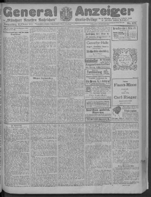 Münchner neueste Nachrichten Donnerstag 12. Oktober 1911