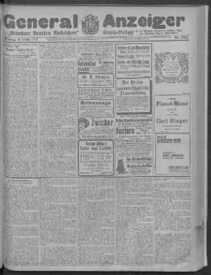 Münchner neueste Nachrichten Montag 16. Oktober 1911