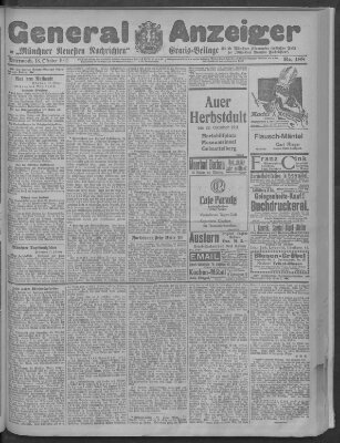 Münchner neueste Nachrichten Mittwoch 18. Oktober 1911