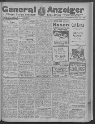 Münchner neueste Nachrichten Freitag 20. Oktober 1911