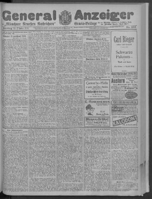 Münchner neueste Nachrichten Samstag 21. Oktober 1911