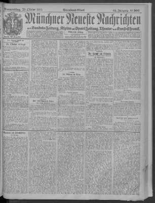 Münchner neueste Nachrichten Donnerstag 26. Oktober 1911