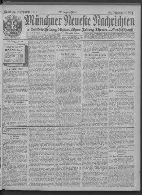 Münchner neueste Nachrichten Samstag 2. Dezember 1911