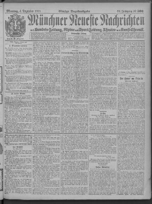 Münchner neueste Nachrichten Montag 4. Dezember 1911