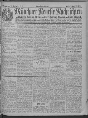 Münchner neueste Nachrichten Dienstag 12. Dezember 1911