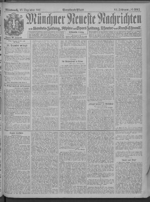 Münchner neueste Nachrichten Mittwoch 13. Dezember 1911