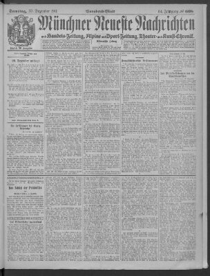 Münchner neueste Nachrichten Samstag 30. Dezember 1911