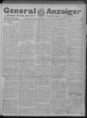 Münchner neueste Nachrichten Freitag 3. Oktober 1913