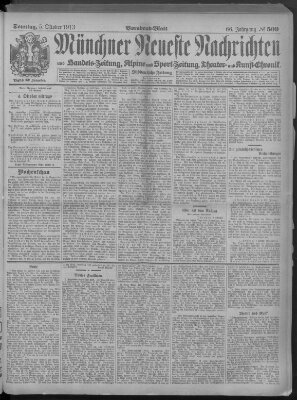 Münchner neueste Nachrichten Sonntag 5. Oktober 1913