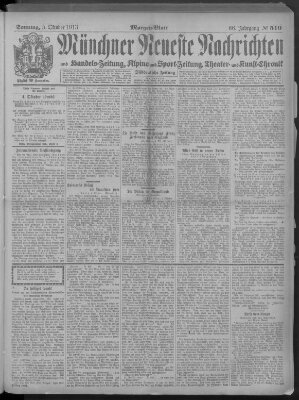 Münchner neueste Nachrichten Sonntag 5. Oktober 1913