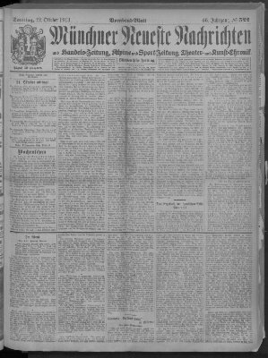 Münchner neueste Nachrichten Sonntag 12. Oktober 1913