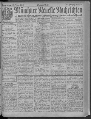 Münchner neueste Nachrichten Donnerstag 23. Oktober 1913