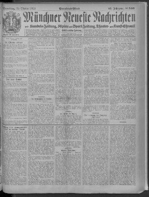 Münchner neueste Nachrichten Samstag 25. Oktober 1913