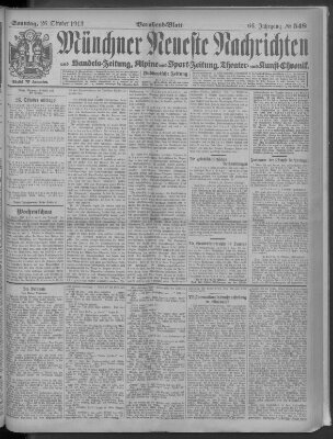 Münchner neueste Nachrichten Sonntag 26. Oktober 1913