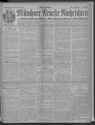 Münchner neueste Nachrichten Sonntag 26. Oktober 1913