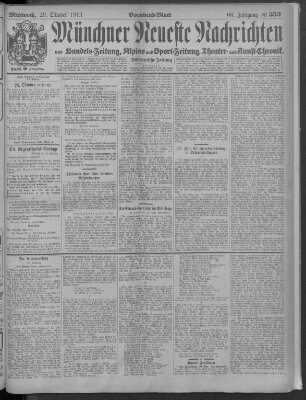 Münchner neueste Nachrichten Mittwoch 29. Oktober 1913