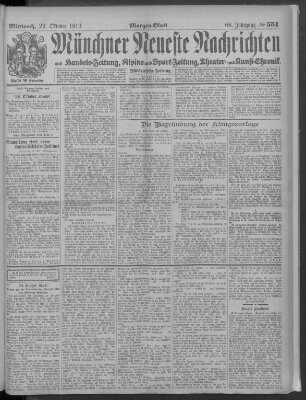 Münchner neueste Nachrichten Mittwoch 29. Oktober 1913